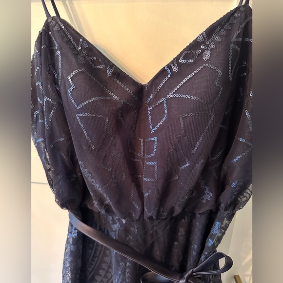 Navy Sequin and lace gown - Picture 5 of 11